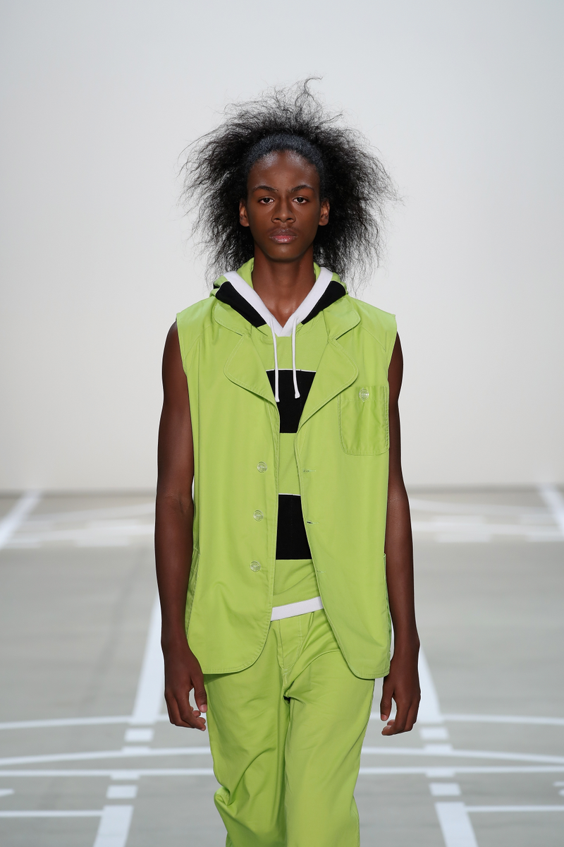 Going green in Telfar in New York, Sept. 8, 2016 Neilson Barnard/Getty Images for Telfar